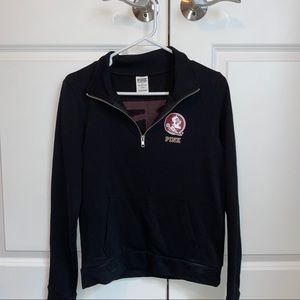 Florida State quarter zip; sequin logo on back size small
